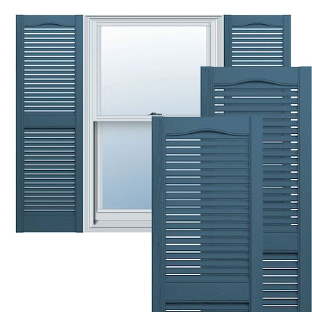 Mid-America Vinyl, TailorMade Cathedral Top Center Mullion, Open Louver Shutters, L11241036